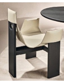 NATUREDESIGN - CHAIR MANTA SOLID OAK WOOD NATURAL, TUSCANY LEATHER LIGHT BROWN