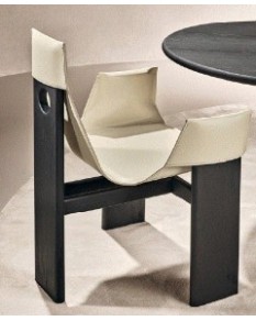 NATUREDESIGN - CHAIR MANTA SOLID OAK WOOD NATURAL, TUSCANY LEATHER LIGHT BROWN