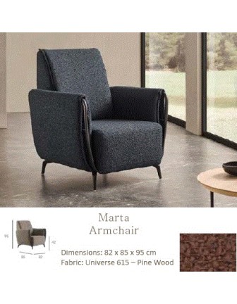 SUINTA - ARMCHAIR MARTA UNIVERSE 615/PINE WOOD