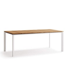 ATM- TABLE MAGIC 220X100CM ALUMINUM WHITE/TEAK