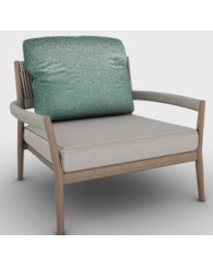 FRAGKALIS - ARMCHAIR IROKO/ FABRIC ORANGE GARDEN L26/03, SEAT- FABRIC ORANGE GARDEN L24/02