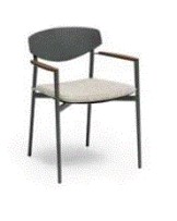 ATM - ARMCHAIR ORIGAMI ALUMINIUM + TEAK WITH SEAT CUSHION CAT.A