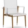 ATM  - ARMCHAIR LINK TEAK + STEEL + WHITE TEXTILENE