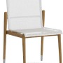 ATM  - CHAIR LINK TEAK + STEEL + WHITE TEXTILENE