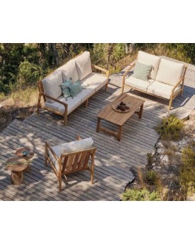 EXJ - SOFA 3-SEATER MALO IROKO WITH CUSHIONS PANAMA BCO 06/54