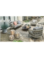 JOENFA - NUDOS SOFA SET SILVER WITH ANTHRACITE CUSHIONS 