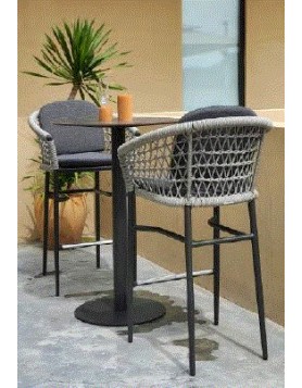 JOENFA - NUDOS BAR SET ANTHRACITE WITH SILVER CUSHIONS