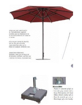 SCOLARO - UMBRELLA NAPOLI 3.5 ACR. TERRACOTTA WITH CEMENT BASE WITH WHEELS BC5151