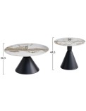 BB - COFFEE TABLE SET OF 2 JEN METAL/SINTEREDSTONE PANDORA COLOR ROUND 50CM&70CM