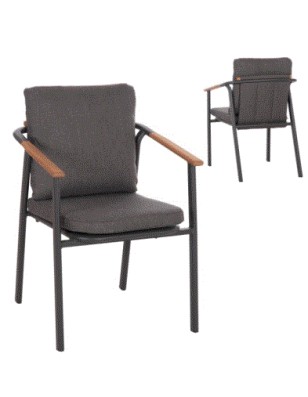 BB - ARMCHAIR SENTI DARK GREY 60X55.5X90CM