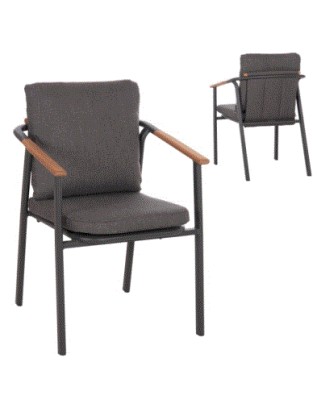 BB - ARMCHAIR SENTI DARK GREY 60X55.5X90CM