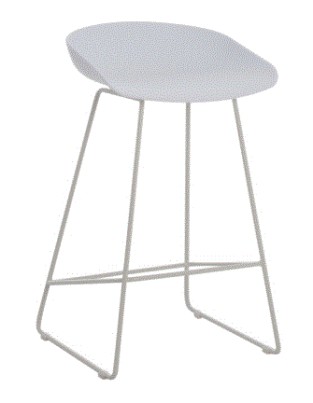 BB - COUNTER STOOL NAILA WHITE 44X44X74HCM