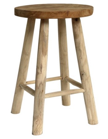 BB - STOOL MADE OF TEAK WOOD NATURAL 35X62CM