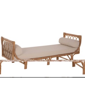 BB  - LOUNGE SOFA CHARMELLA NATURAL RATTAN/BEIGE CUSHIONS