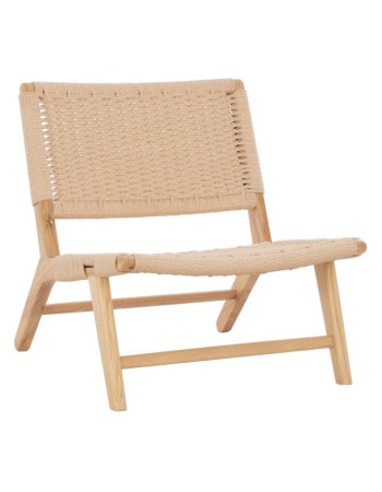 BB- LOUNGE CHAIR WOODEN ROPE-KNITTED