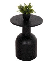 BB - SIDE TABLE SOLID SUAR WOOD IN BLACK 40X50HCM