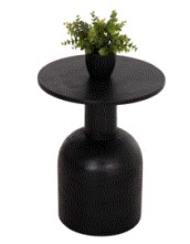 BB - SIDE TABLE SOLID SUAR WOOD IN BLACK 40X50HCM