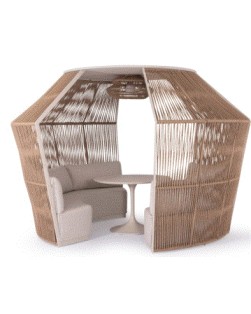 BB  - SOFA SET DIAMOND GASEBO IVORY ALUMINIUM - TWIST WICKER BEIGE 302X333X222H