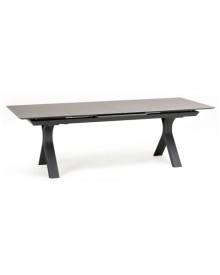 BB - DINING TABLE ANDROMEDA (S) 180/240X100X75CM  GREY ALUMINIUM -SINTERED STONE TOP