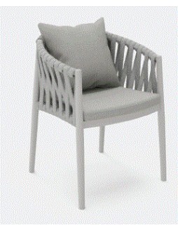 BB - ARMCHAIR KWEEN CREAM ALUMINIUM - ROPE BEIGE