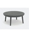 BB  - COFFEE TABLE ZODIAC GREY ALUMINIUM & 3D PRINT GLASS TOP 60X28HCM