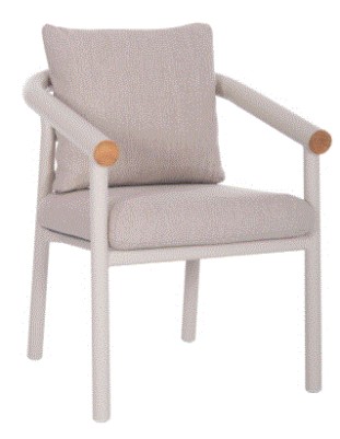 BB - ARMCHAIR EUTOPIA CREAM WHITE ALUMINIUM - BEIGE OLEFIN FABRIC