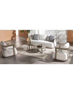 BB  - SOFA SET PACIFIC SHAMPAGNE ALUMINIUM - CREAM FABRIC