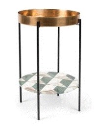 ANOTHER MARBLE Side Table | Gold, Black legs