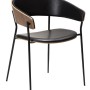 CRIB Armchair | Vintage Black Art.leather and walnut oak veneer, Black legs