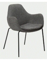 ZIMMER Armchair | Pebble Grey Boucle, Black legs