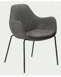 ZIMMER Armchair | Pebble Grey Boucle, Black legs