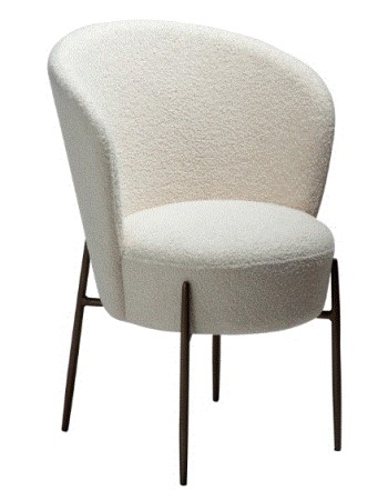 ORBIT Chair | Dove Pres Boucle, Ant.Brass legs