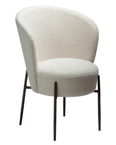 ORBIT Chair | Dove Pres Boucle, Ant.Brass legs
