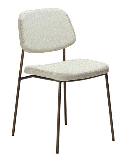 MENTA Chair | Bone White Bone, Ant. Brass legs