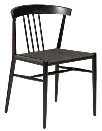 SAVA Chair | Black Paper Cord, Black legs