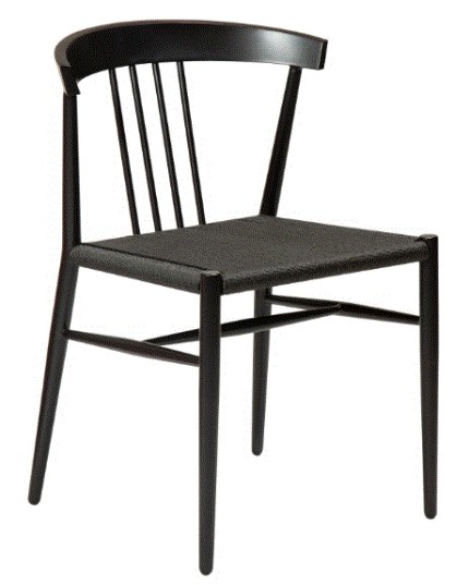 SAVA Chair | Black Paper Cord, Black legs
