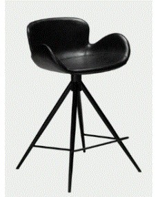 GAIA Counter Stool | Vint. Black Art.Leather, Black legs