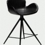 GAIA Counter Stool | Vint. Black Art.Leather, Black legs