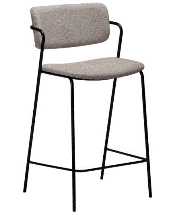 ZED Counter Stool | Cashmere Boucle, Black legs