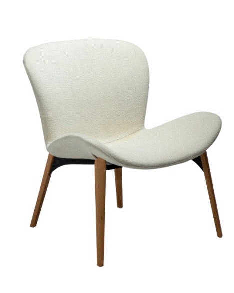 PARAGON Lounge Chair | Bone White Boucle, Oak legs