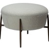 ORBIT Foot Stool | Dove Pres Boucle, Ant. Brass legs