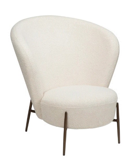 ORBIT Lounge Chair | Dove Press, Ant.Brass legs