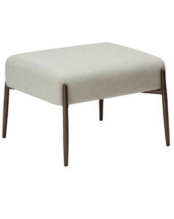 GLAM Foot Stool | Bone White Boucle, Ant.Brass legs