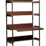 FRIYAY Bookcase with 6 Shelves and desk | Walnut Veneer