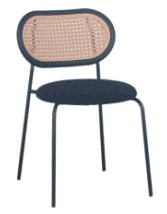 LIB - CHAIR VINTAGE FABRIC BLACK/METAL BLACK