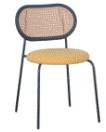 LIB - CHAIR VINTAGE FABRIC YELLOW/METAL BLACK