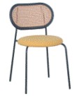 LIB - CHAIR VINTAGE FABRIC YELLOW/METAL BLACK