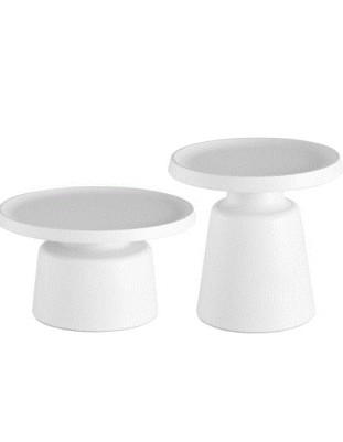LIB- COFFEE TABLE AMAR SET OF TWO METAL WHITE 70X70X40