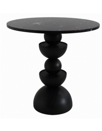 LIB-SIDE TABLE UP:DOWN 50 METAL BLACK MARBLE 50X50X50.5