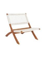 LIB- LOUNGE CHAIR MESH FOLDING HIGH DENSITY  POLYETHYLENE WHITE NATURAL 78X60X72.5
